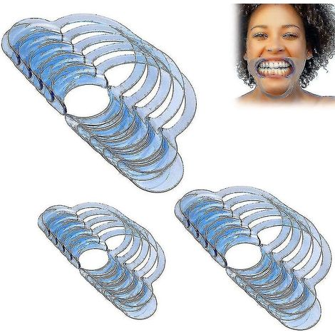 20 écarteurs de joues et ouvre-bouche pour soins dentaires et jeux de société, taille L (bleu) (1/4)