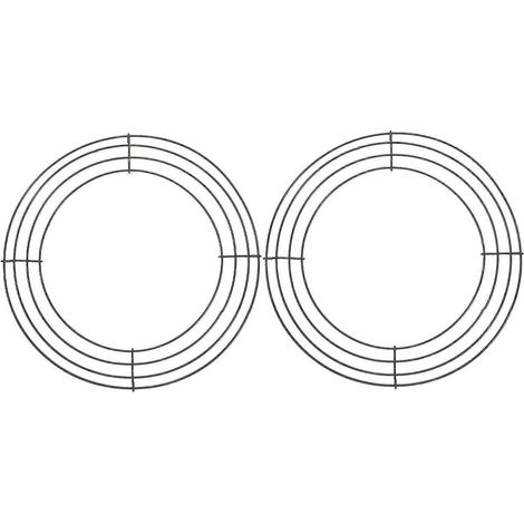 Lot de 2 supports ronds pour couronnes de fleurs, à poser en arrière-plan.-25X25X0.2CM-Green (1/3)