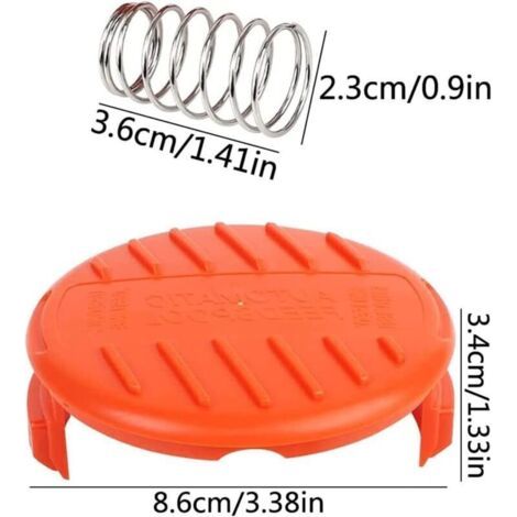 4 Pièce Capuchon de Bobine Tondeuse,Capuchon de Bobine,Tondeuse Capuchon de Bobine Ressorts,Couvercle de Bobine pour Coupe Bordures,pour tondeuses à gazon Black Decker, RC-100-P (1/3)
