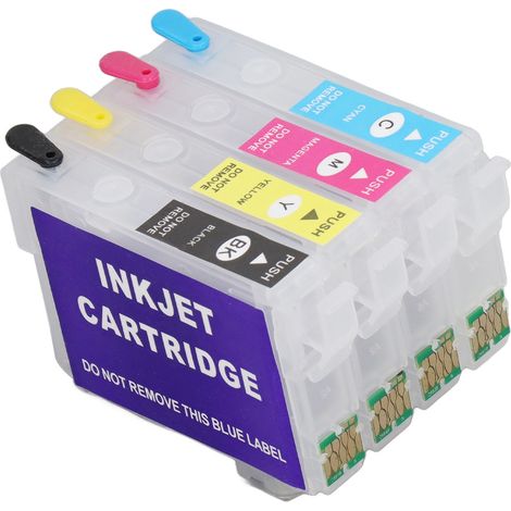 Cartouches d'encre rechargeables 4 couleurs compatibles avec puce permanente pour imprimantes jet d'encre ICBK62 ICC62 ICM62 ICY62