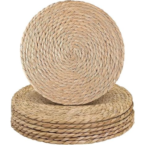 Round Woven Placemats Table Mats for Kitchen and Dining Room 13" (1/3)