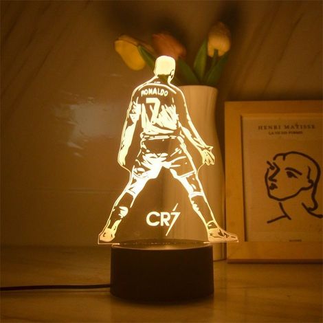 Veilleuse LED 3D pour chambre d'enfant aux couleurs du Liverpool Football Club, avec motif dessin animé