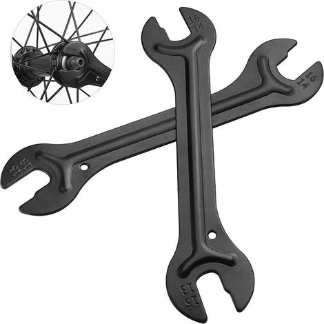 2 Pièces Clé de Moyeu de Vélo, 13/14/15/16mm Clé à Cône Clé de, Clés à Cône de Bicyclette, pour Réparer Les Pédales de Vélo Et Les Moyeux de Roue, Accessoires pour Outils de Réparation de Vélos (1/4)