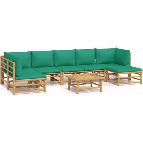 Maison Exclusive - Set Salotto da Giardino 8pz con Cuscini Verdi Bambù