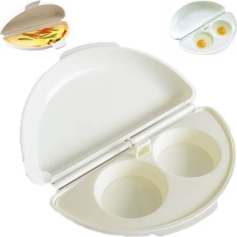 Pocheuse à œufs - Non spécifié - Double Tasse - Plastique Polypropylène - Blanc - 96g (1/4)