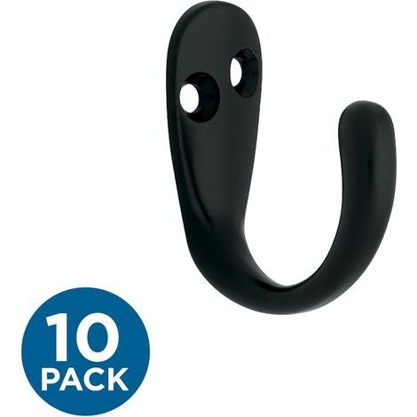 Lot de 10 crochets à vêtements muraux simples, patères murales décoratives pour accrocher manteaux, chapeaux, sacs à main, serviettes, etc., noir (1/4)