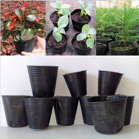 Lot de 300 pots en plastique pour semis et semis 8 x 8 cm H354 (1/5)