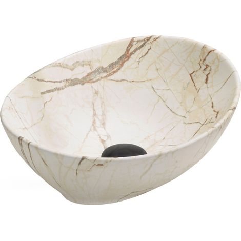 Mexen Elza lavabo de comptoir 40 x 33 cm, Pierre beige - 21014095 (1/2)