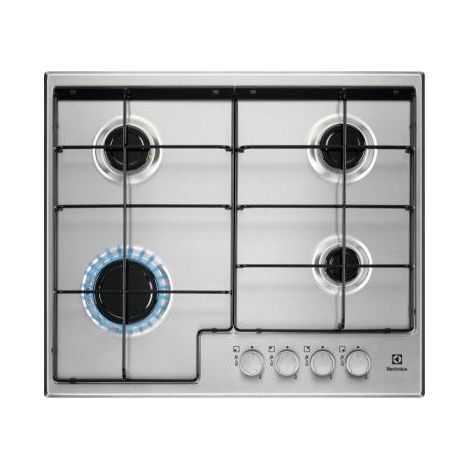 Electrolux EGS6424X Piano cottura Gas 60 cm 4 fuochi Griglie in Ghisa colore Acciaio Inox (1/5)