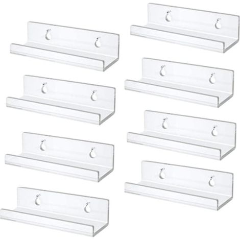 Juego de 8 piezas de estantes transparentes para discos de vinilo, estantes de acrílico para discos, soportes para exhibir discos de vinilo. (1/5)