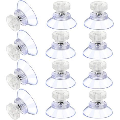 12 Grandes Ventouses Ventouses en Plastique Ventouse Anti-Collision Transparente en Caoutchouc Vis Écrou en Métal Ventouse Solide en PVC Transparent Remplacement avec Écrou de Vis (1/5)