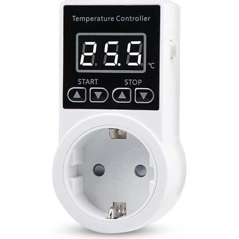 1 Prise de Thermostat avec Capteur, Prise de ContrôLeur de TempéRature NuméRique, Interrupteur de TempéRature éTanche, Prise UE (1/4)