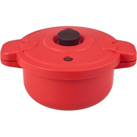 Autocuiseur micro-ondes 2,3L en silicone – Cuiseur vapeur pour riz, légumes, pâtes – Cocotte express 27,5x14cm sans BPA, compatible lave-vaisselle – Accessoire cuisine rapide (1/5)