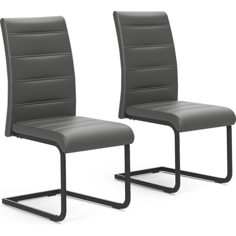 Sedia a sbalzo Salvo, Grigio/Nero, Set da 2 pezzi, Vicco (1/5)