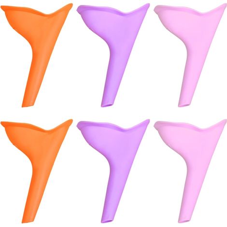 Harnröhrentrichter für Frauen – 6er-Pack – Weiches TPR-Silikon – Tragbar und wiederverwendbar – Ideal für Reisen, Camping und Wandern – 10 x 13 cm (1/5)