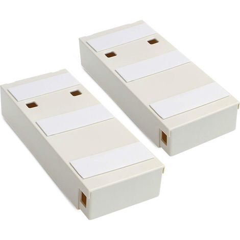Boîte de rangement dissimulée sous la table en plastique collant 2 PCS (blanc)