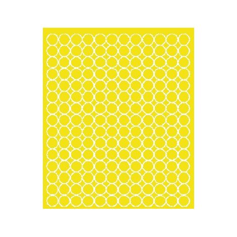Adesivi circolari da 1,5 cm, pois, 180 pezzi, giallo opaco