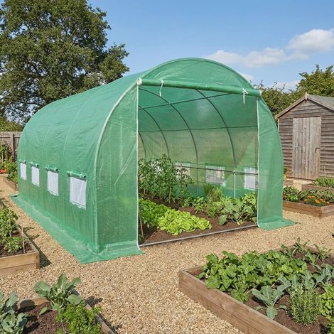 Serre Maraîchère Tunnel 3x8m PE Armé 200g/m2 Vert Green Protect (1/5)