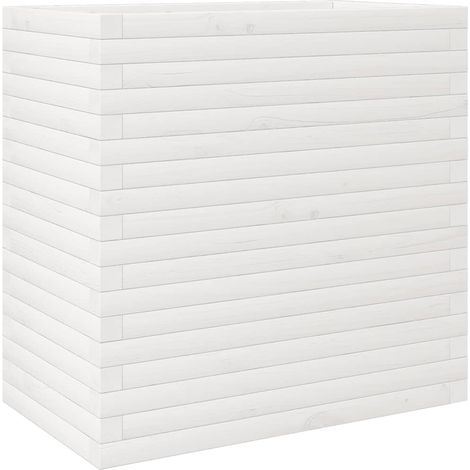 Maison Exclusive - Jardinière blanc 70x40x68,5 cm bois de pin massif