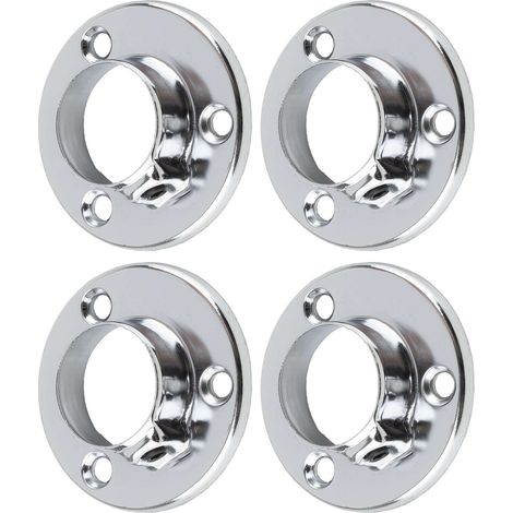 Cyclingcolors – Support de tringle à visser rond 25mm – Acier chromé – Pour meubles penderie et armoire – Fixation à vis avec 3 trous de 5,2mm