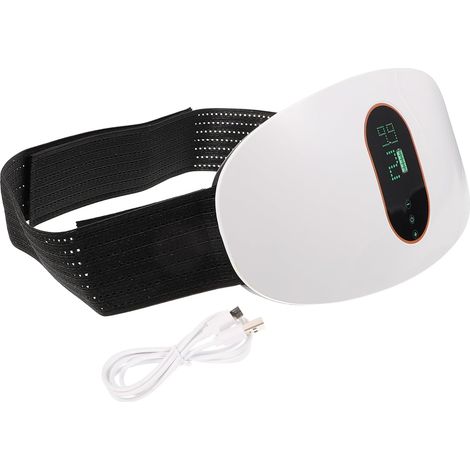 Ceinture De Massage Vibrante - 1 Pièce - ABS - Rechargeable - Pour Abdominaux Et Taille - Blanc - 24x12x3 Cm (1/5)