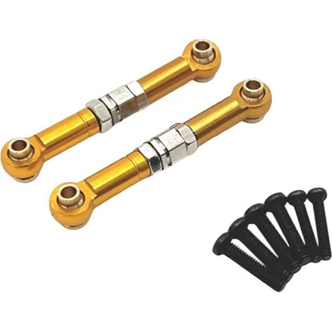 Accessoire de voiture télécommandée, biellette de direction, compatible avec les modèles à l'échelle 1/14 14209 et 14210, version plaquée or. (1/5)