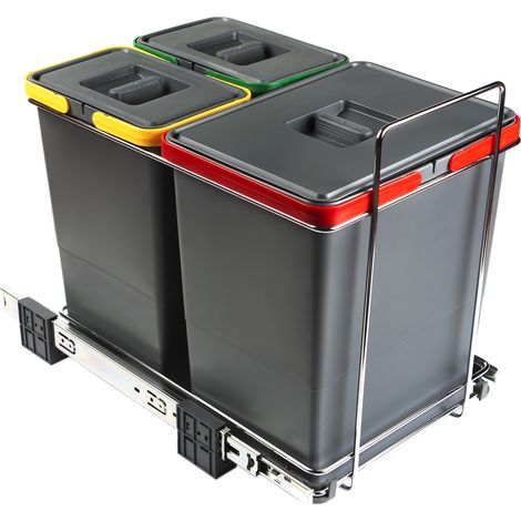Abfallsammler Ecofil 18+8+8L mit Deckel Abfallsystem für Korpusbreite ab 40 cm