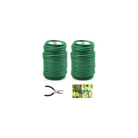 Filo da giardino verde, 2 rotoli di filo da giardino flessibile verde 3,5 mm x 20 m, filo per legare i pomodori, filo di supporto per piante rampicanti, forniture per giardinaggio - Crezuo