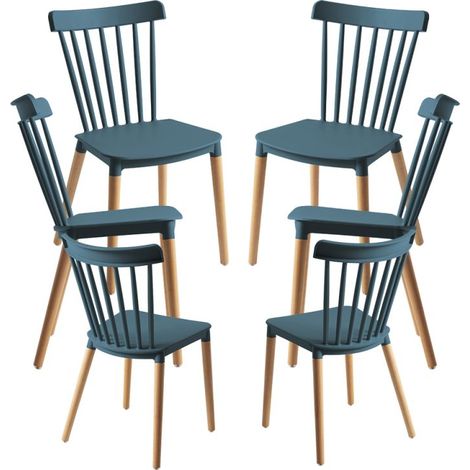 Packs Sillas Comedor - Pack 6 Sillas Leka - Verde azulado (1/5)
