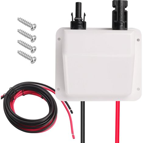 Passage à câble double Solar avec rallonge solaire en cuivre 10AWG 3m  Boîtier ABS résistant aux UV et aux intempéries passe cable panneau solaire passe toit panneau solaire Camping-cars RV (1/5)