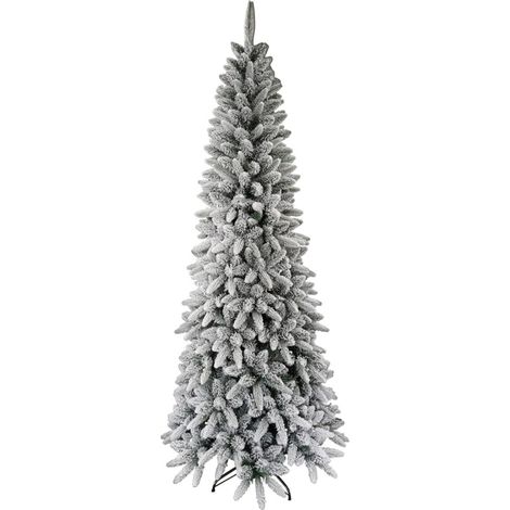 Albero di natale verde innevato bianco cm210 con 997 cime slim salvaspazio folto pieno come in foto bellissimo (1/3)