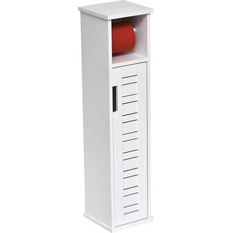 Madeinnature – Meuble de rangement en papier blanc 1 porte – étagère intérieure H 75 cm – Dimensions 18 x 18 x 75 cm – Autoportant, kit de montage inclus (1/2)