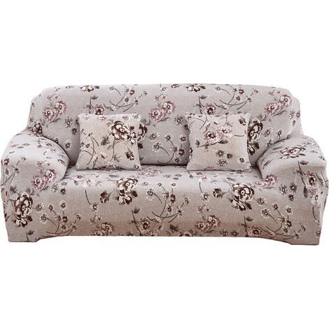 Housse de Canapé 2 Place 140 180cm Fleurs Couverture Canapé avec Accoudoirs Moderne Couvre Canapé Elastique Universelle Revêtement de Canapé Housse de Protection (1/3)