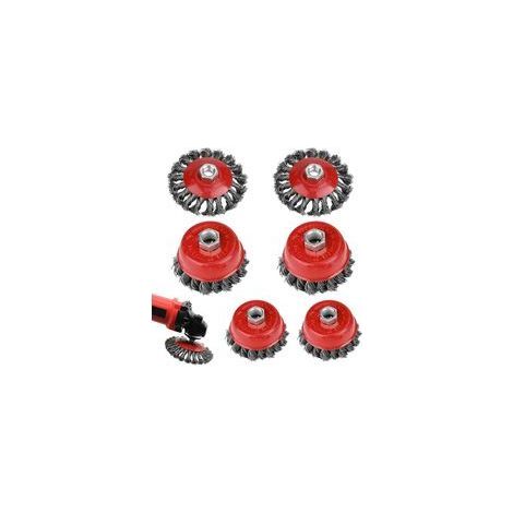 Lot de 6 Brosses Métalliques pour Perceuse Meuleuse avec Filetage M14 Brosse Conique et Roue en Fil d'Acier pour Dérouillage et Polissage (1/5)