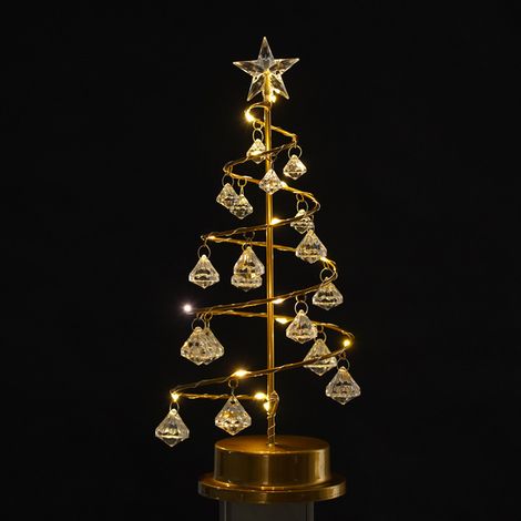 Veilleuse LED en fer cristal pour sapin de Noël, étoile à cinq branches, cadeau d'anniversaire, décoration de chambre à coucher, petite lampe de table (1/4)