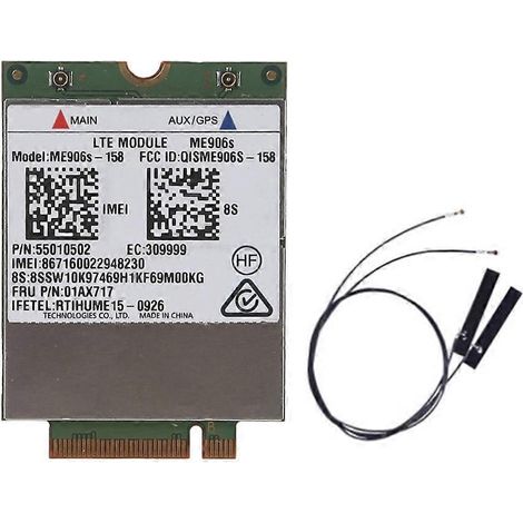 Entsperrtes LTE 4G-Modul ME906S-158 NGFF-M2 mit 2 Antennen (Funkkarte) (1/5)
