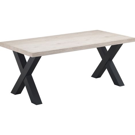 Table de salle à manger contemporaine chêne clair Dorine
