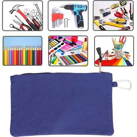 Multifunktionale Werkzeugtasche aus dickem Canvas mit Metallreißverschluss, preußischblau. (1/5)