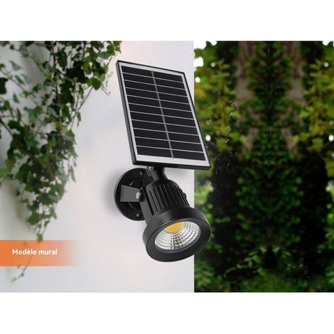 Projecteur solaire haute luminosité pour éclairage extérieur, modèle à lentille murale, lumière chaude. (1/5)