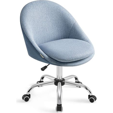 Silla de oficina giratoria con asiento cómodo y acolchado de espuma altura ajustable para oficina dormitorio sala de reuniones color azul 120004871 (1/5)