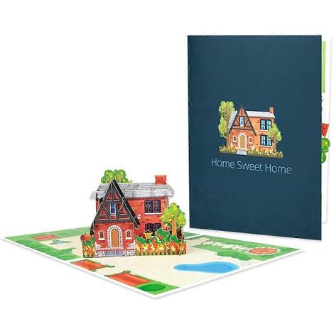 Cartes de vœux pop-up - Félicitations pour votre anniversaire de maison - Cartes-cadeaux pour agents immobiliers