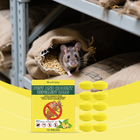 Abwehrkugeln gegen Schädlinge und Nagetiere, praktische Rattenabwehrpellets, duftende Ratten schützen vor Rattenbefall – Abwehrkugeln à 10 Stück, Netzbeutel à 3 Stück -- BIEMMEDUE (1/5)
