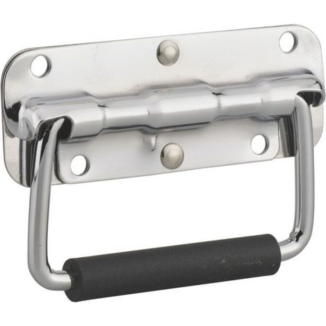 Luggage handle with return spring, galvanized steel, stainless steel folding handle, tool box, movable handle, wooden box ring (1/3)