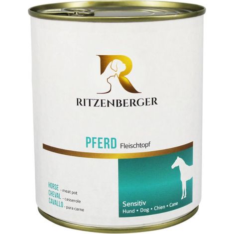 Viande de cheval 100 % 800 g Édition vétérinaire Nourriture humide pour chiens allergiques Édition vétérinaire Ritzenberger