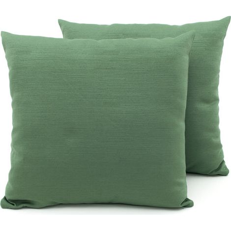 Coppia Cuscini Arredo Imbottiti Tessuto Ottoman In Tinta Unita Colore Verde 07, misura60x60coloreVerde 07 (1/4)