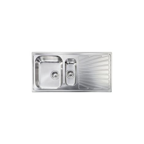 CM 011445SCSSP Cometa Lavello ad incasso 2 vasche con gocciolatoio a destra Acciaio inox colore Acciaio inox (1/5)
