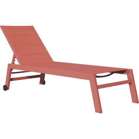 Sonnenliege BARBADOS aus Textilene Terracotta - Aluminium Terracotta