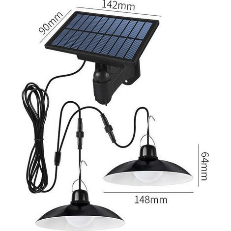 Plafonnier solaire à 2 têtes, télécommande étanche, 3m-AquaForge (1/3)