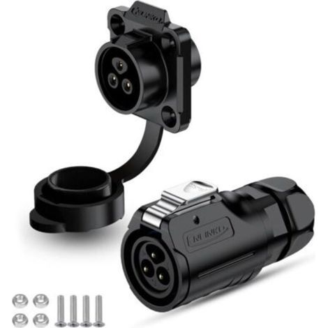 LP-16 IP68 Wasserdichter Steckverbinder, Industrieller Rundsteckverbinder, PBT-Gehäusesteckverbinder, Luftfahrtsteckverbinder, M16 Schnellverschlusssteckverbinder, 2-9-poliger Flanschstecker (3-polig)