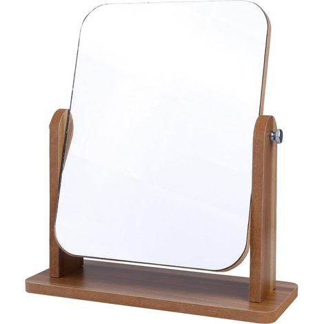 Miroir cosmétique de table en verre, design élégant, reflet précis, adapté pour bureau et coiffeuse, à poser (1/5)